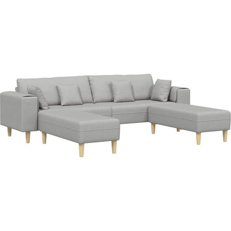 Sofa 3 pcs Cloud Grey Fabric vidaXL (1/5)