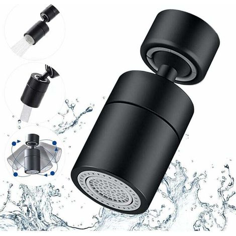 Aeratore per rubinetto girevole a 360°, 2 modalità regolabili, filettatura esterna da 24 mm/interna da 22 mm, finitura bronzo anticato nero.