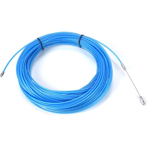 Câble en fil d'acier multifonctionnel, revêtu de plastique anti-oxydation, pour palan, levage et traction, couleur bleue (50 m / 164 pi) (1/5)