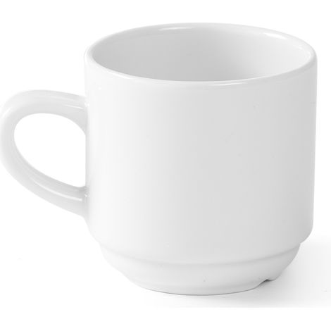 OPTIMA Hotel-Kaffeetasse, weißes Porzellan, 90 ml, 12er-Set - Hendi 770900