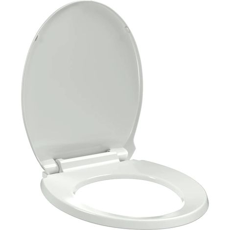 vidaXL Tapa y asiento de váter con cierre suave ovalado blanco (1/2)