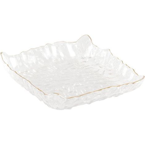 Coupelle Carrée en Verre avec Bord Doré pour Apéritif et Dessert 15,5 x 15,5 x 3,5 cm - PANGIVO (1/2)