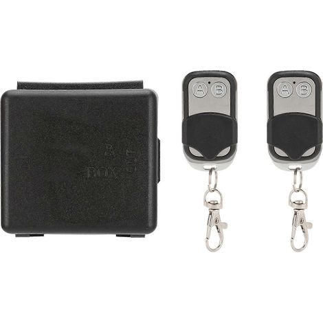 Interrupteur sans fil 12V 1 canal avec émetteur-récepteur 2 boutons, télécommande à code auto-apprenant pour portail, éclairage et motorisation. (1/5)