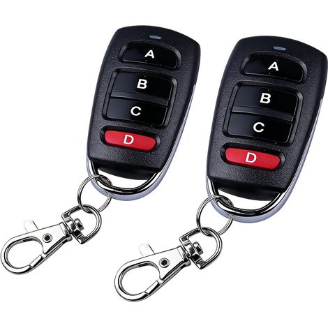 2-Piece Universal 433.92 MHz Gate/Garage Remote Control, Fixed/Programmable Code Cloning, Compatible with Electric Gates and Alarms (1/5)