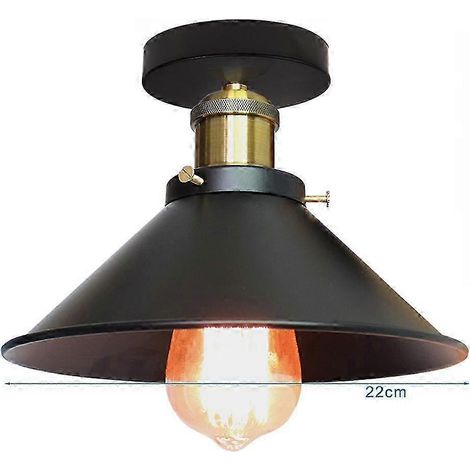 Plafonnier vintage industriel rustique en métal, style village, lampe rétro créative (1B sans ampoule) (1/5)