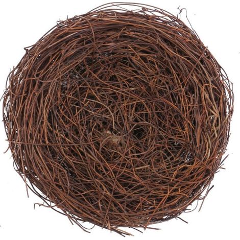 Nid D Oiseau Artificiel - Pour Décoration De Pâques Et De Printemps - En Rotin Naturel - Avec Œufs En Mousse - 15 x 15 x 5 cm - 1 Pièce (1/5)