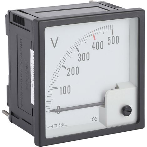 Voltmeter mit rechtwinkligem Zeiger, Wechselstrom 0–500 V, Instrument für Bootskabinen und Armaturenbrett (1/5)