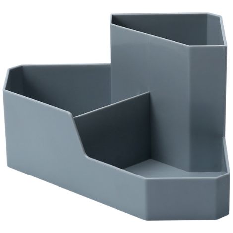 Porte-brosses à dents gris-bleu, étagère de rangement pour salle de bain, multifonction (1/4)