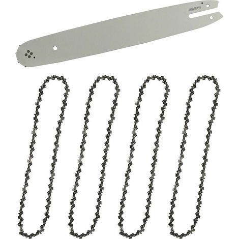 Guide-chaîne & 4 Chaînes de tronçonneuses,Guide tronçonneuse 35cm,Chaînes de tronçonneuses à gouges carrées 3/8\ (1/5)