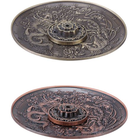 Räucherstäbchenhalter mit Drachenmotiv aus Zinklegierung, Räuchergefäß aus roter Bronzeplatte für das Schlafzimmer (1/5)