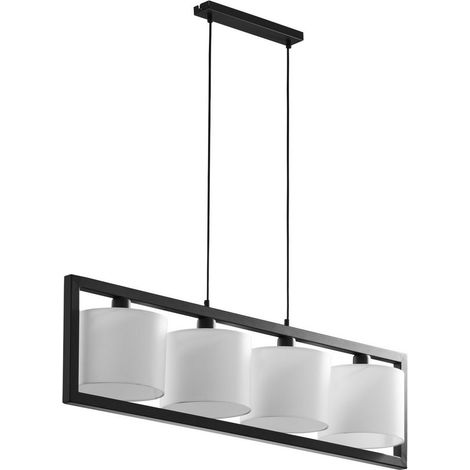 Zumaline TESSA Plafonnier Suspension Bar, Noir, Blanc, 1x E27 60W