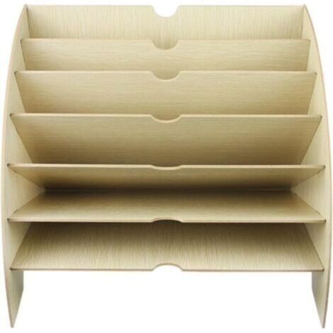 File Organizer, Wooden Sorter, Paper Tray, Office Storage for A4 Paper, Magazines and Documents (36.5 x 28 x 28 cm) (1/4)