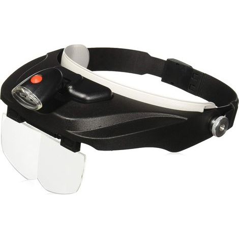 Deluxe PRO Series Kopfbandlupe mit LED-Beleuchtungsfunktion und vier Ersatzlinsen (CP-60) (1/3)