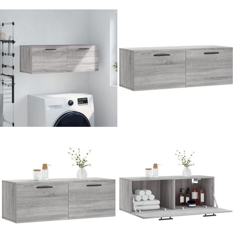 Mobile a Parete Grigio Sonoma 100x36,5x35 cm Legno Multistrato - Mobile a parete - Armadio a parete