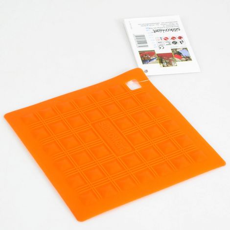 silikomart Sottopentola Silicone MISS HOT, 175 x 175 mm, Presina da Cucina per Proteggere le Mani o il Tavolo, Colore Arancio, Made in Italy