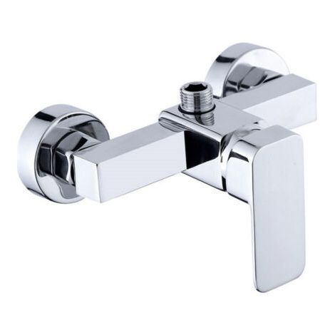 Robinet de douche mural moderne chromé avec mitigeur de douche pour eau froide et chaude (1/5)