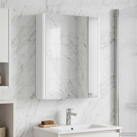 vidaXL Mobiletto per specchio da bagno Bianco 43 x 11,5 x 60,5 cm