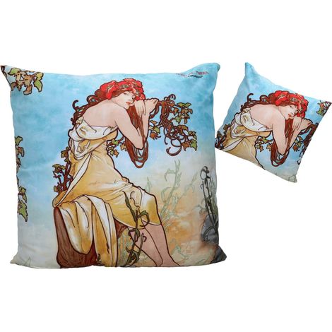Kissen mit Füllung/Reißverschluss - A. Mucha, Sommer (carmani)