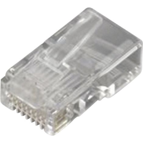 Fiche modulaire RJ45 mâle MH Connectors MHRJ458P8CR 6510-0104-01 RJ45 mâle, droit Pôle: 8P8C transpa