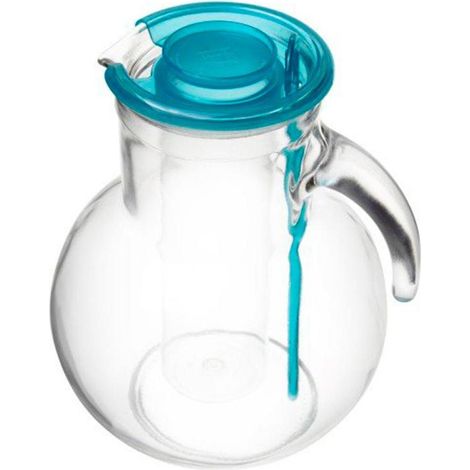 BORMIOLI jarra con deposito 2,15 l kufra tapa blanca , Jarra con depósito 2,15 litros Kufra. -Marca: Bormioli. -Tapa Azul. -Material: vidrio. -Apta para lavavajillas. -Dimensiones: