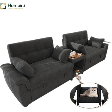 Sofa mit Modulen grau aus Polyester 284 x 138 x 89 cm HOMAIRE (1/5)