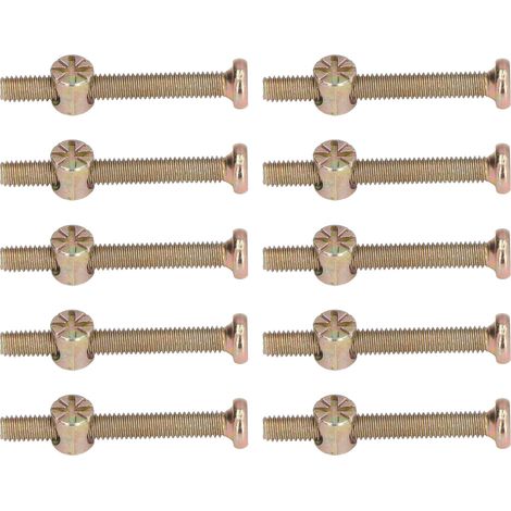 Lot de 10 vis M6x60mm en acier inoxydable zingué, tête hexagonale creuse pour lit bébé, kit de fixation mobilier, boulons robustes (1/5)