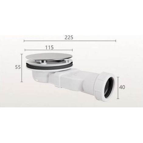 Siphon de receveur de douche extra-plat, ABS blanc. Bonde de vidange pour receveur de douche. Siphon de receveur de douche de 90 mm. Siphon de receveur de douche plat.