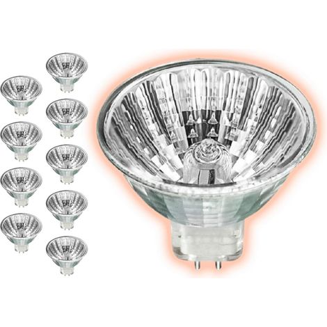 Ampoule Halogene GU5.3 50W 12V, 800lm Blanc Chaud 2700K Dimmable, Ampoule Spot Halogène MR16, pack de 10 (1/5)