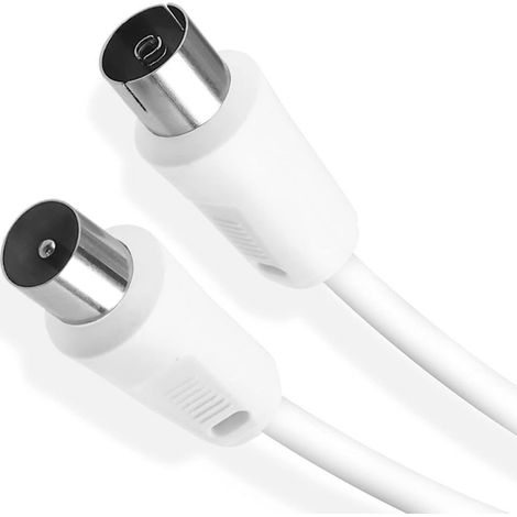 ORION91 Pack x 6 Cable 1,5 METROS Coaxial Antena TV Color Blanco Rápida Señal Nine&One Premium