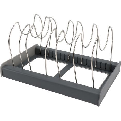Étagère extensible pour casseroles et poêles, rangement pour placards de cuisine et garde-manger, support pour ustensiles de cuisson, couvercle et 7 séparateurs