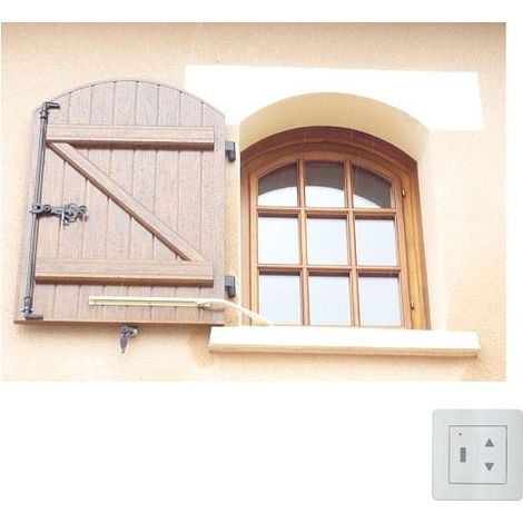 Kit motorisation volet battant 1 vantail – Moteur 230V 165W – Compatible RTS Somfy – Caisson aluminium laqué blanc 85x445mm – Jardin Pratic