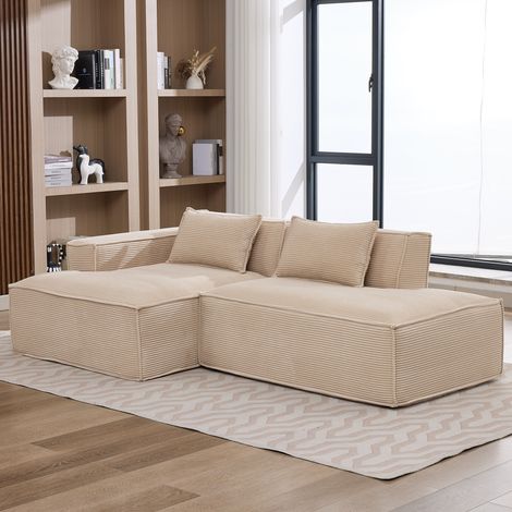 REDOM Canapé compact, coussin d’assise élastique, tissu résistant aux taches, polyester rembourré kaki (1/5)