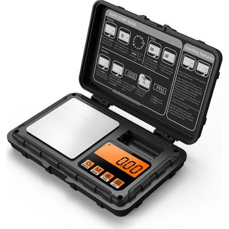 Mini balance à bijoux portable, petite poche de haute précision, balance électronique ABS outil de mesure de pièce d'épice en or (1/4)