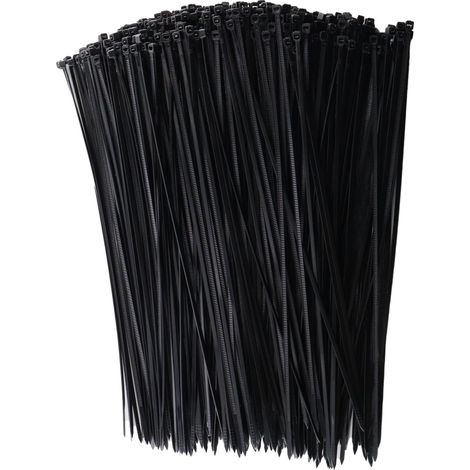 500 Pièces Serre Cable 250mm x 3mm, Autobloquant Collier Serrage Plastique, UV Serre Flex Noir Pour la Gestion des Câbles, Décoration de Jardin (1/5)