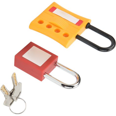 Kit de Cadenas de Sécurité LOTO pour Secteur Chimique avec Étiquettes et Serrures à 4 Perçages (1/5)