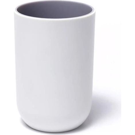 Set mit 2 umweltfreundlichen Plastik-Zahnputzbechern von VIPITH, grau.
