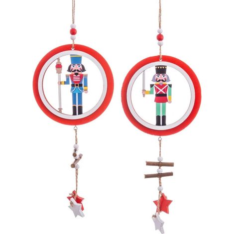 Décoration de Noël en bois Soldats Casse-Noisette - Set de 2 (1/3)