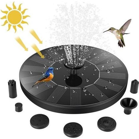 Fontaine Solaire - Pompe À Eau 1,5 W Avec 7 Buses Pour Bassin Jardin Terrasse Baignoire Oiseaux - 1 Pièce (1/5)