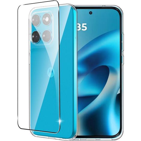 Handyhülle für Motorola Moto G87/G77/G67 + Schutzfolie, transparent