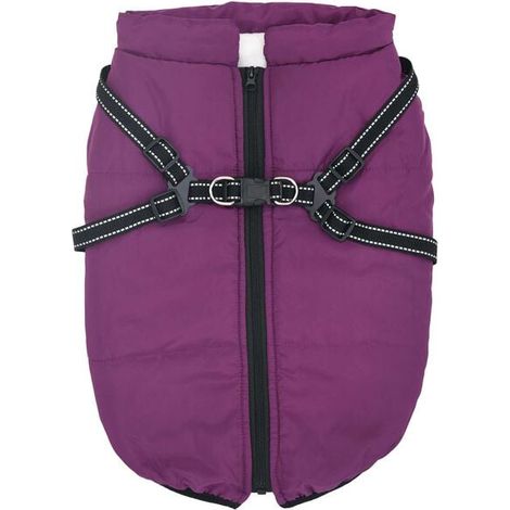 Veste violette pour chien, taille L44, en polaire et polyester.