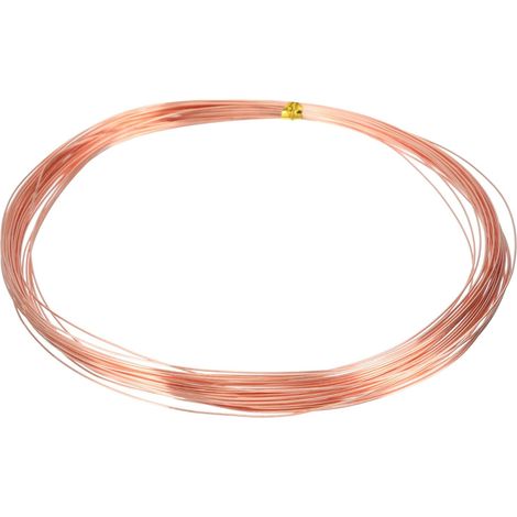 Fil De Cuivre Nu Solide À 99.9%, Fil De Cuivre naturel Souple 30 Pieds 26 Gauge (0.4mm) Pour Créations Bijoux Électroculture Jardinage (9m) (1/5)