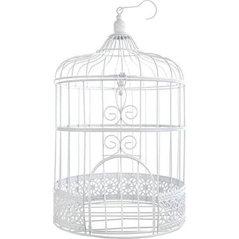 1 Cage à animaux en métal blanc, 1 étagère, robuste, intérieur et extérieur