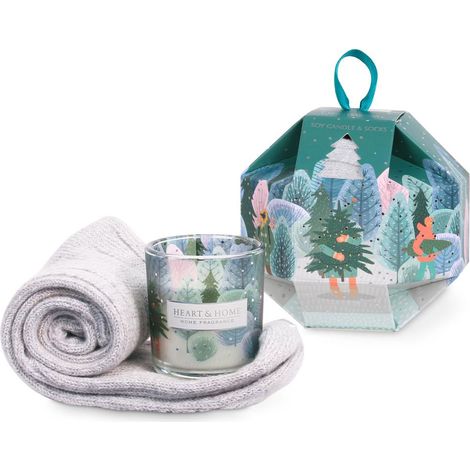 Coffret bougie et chaussettes Sapin de Noël Heart and Home (1/3)