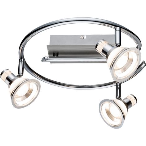 Deckenleuchte 3 Flammig Spotrondell schwenkbar Deckenlampe Chrom, Acryl, 3x LED 5 Watt 330 Lumen warmweiß, DxH 30x15 cm (1/5)