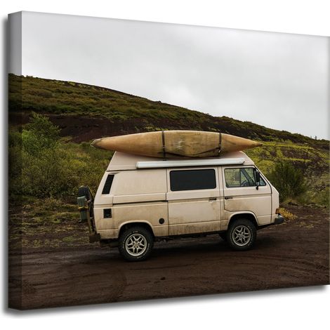 Leinwanddruck Vintage-Wohnmobilreise 50x40 cm