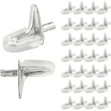 30 Pièces Taquets Étagère En Alliage De Zinc, Support D’Étagère Antidérapant De 3mm Pour Meubles, Armoires, Placards Et Étagères En Verre Ou Bois, Taquets Pour Étagères, Cheville De Support D'étagère (1/5)