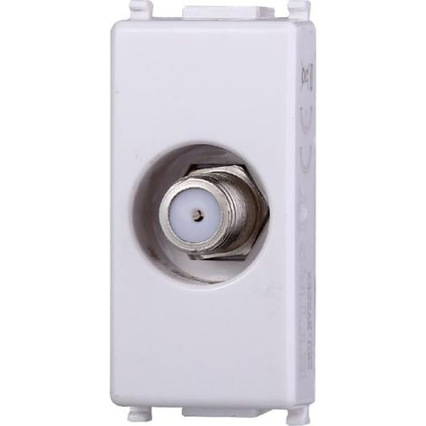 Prise TV satellite type F Blanc compatible Vimar Plana 2252 (1/5)