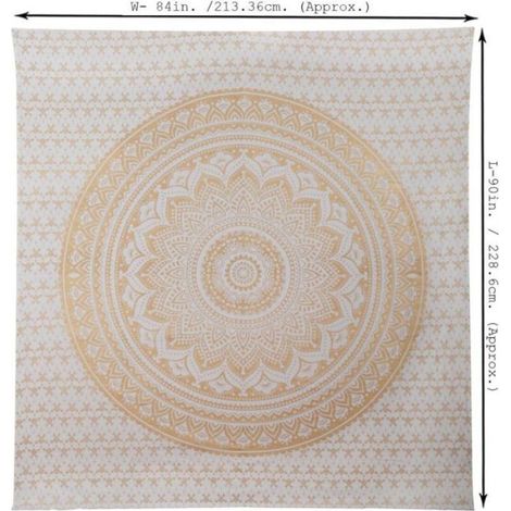 Tenture murale tapisserie indienne tenture murale Mandala tapisserie or Boho tissu tenture murale chambre (1/4)