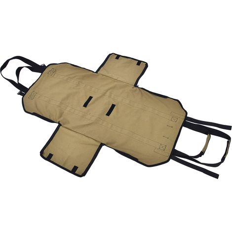 Sac de rangement pour bûches de grande capacité, en tissu Oxford, couleur kaki, idéal pour le camping et les activités de plein air. (1/5)