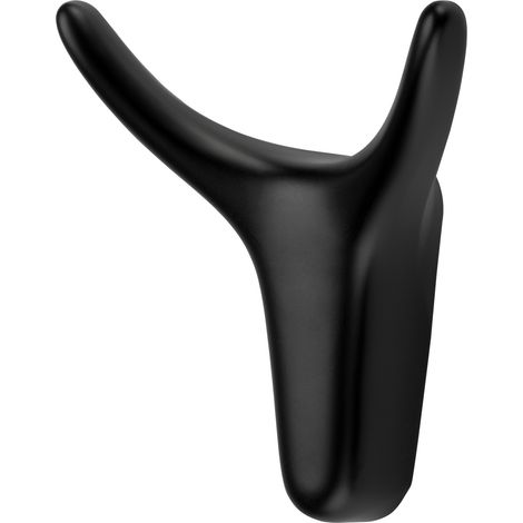 Garderobenhaken TORO Höhe 66 mm x Breite 60 mm schwarz matt aus Zinkdruckguss (1/4)